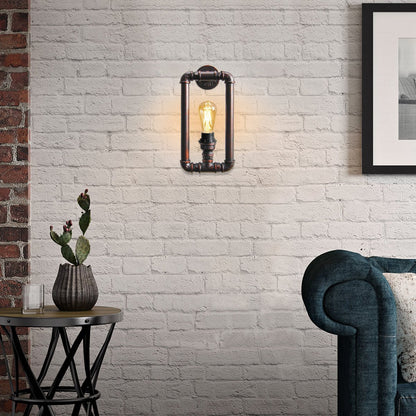 Vintage Industrial Water Pipe Wall Light Rustic 1 Lamp Metal Steampunk M0068 - Energy Light Bulbs - Free delivery on all orders