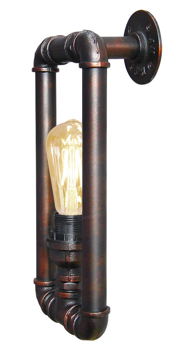 Vintage Industrial Water Pipe Wall Light Rustic Lamp - Energy Light Bulbs - Free delivery on all orders