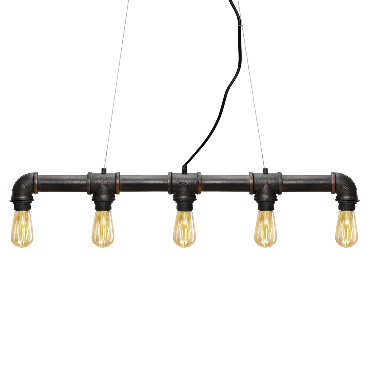 Vintage Industrial Waterpipe Ceiling Light Fixture Rustic Copper - Energy Light Bulbs - Free delivery on all orders