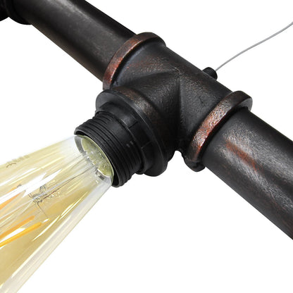 Vintage Industrial Waterpipe Ceiling Light Fixture Rustic Copper - Energy Light Bulbs - Free delivery on all orders