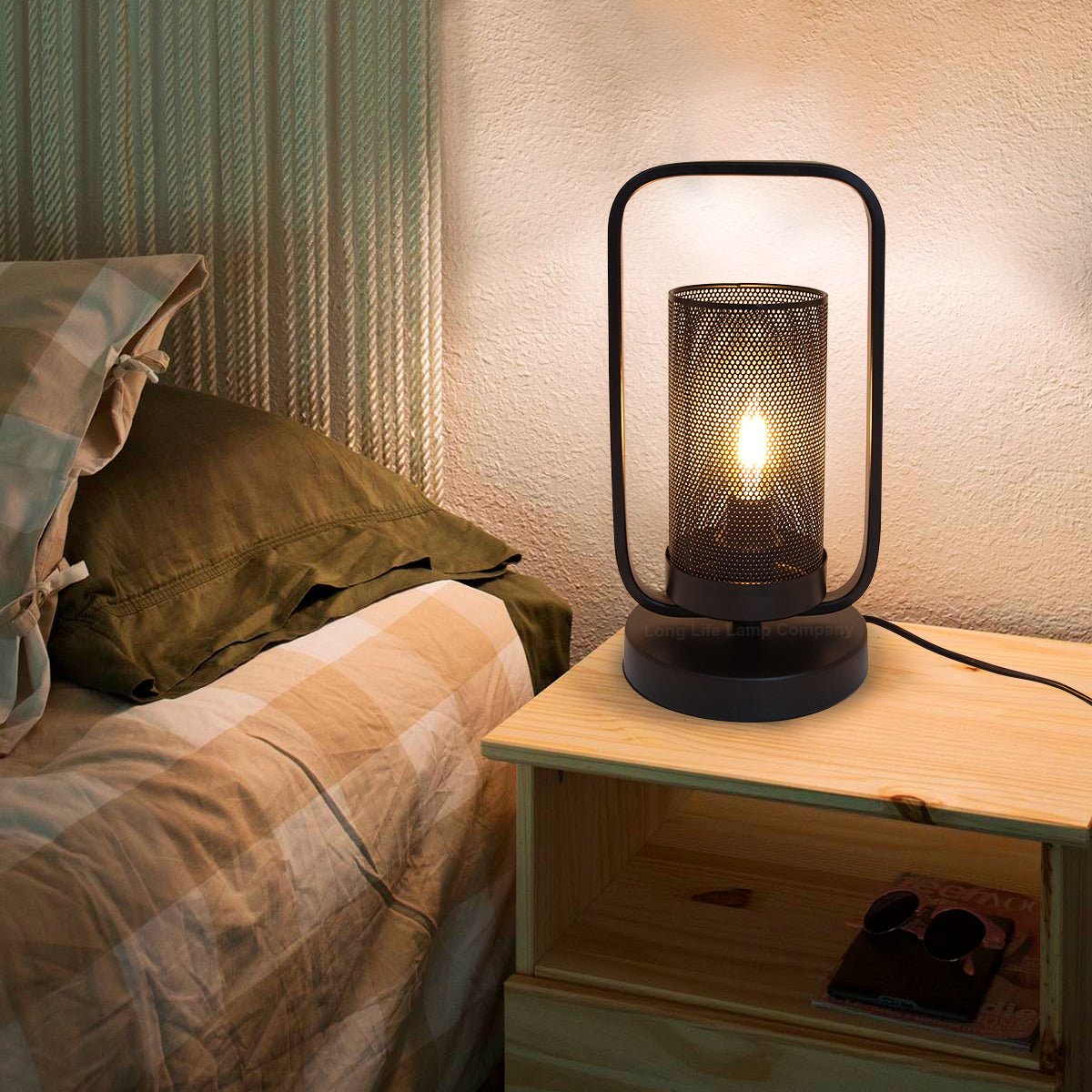 Vintage Industrial Wick Lantern Table Lamp - Energy Light Bulbs - Free delivery on all orders