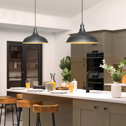 Vintage Metal Iron Grey Ceiling Pendant Light - Energy Light Bulbs - Free delivery on all orders