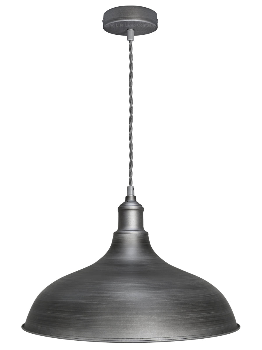 Vintage Metal Iron Grey Ceiling Pendant Light - Energy Light Bulbs - Free delivery on all orders