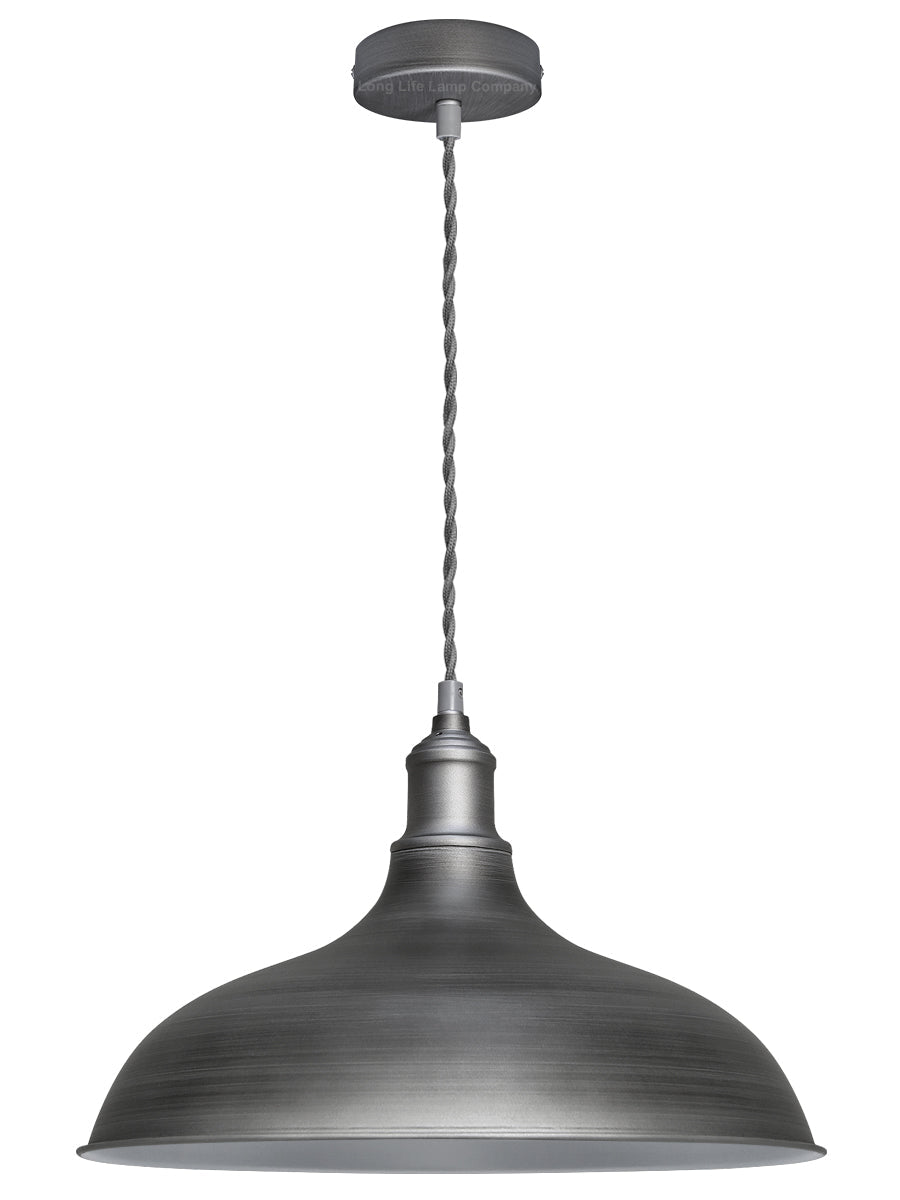 Vintage Metal Iron Grey Ceiling Pendant Light - Energy Light Bulbs - Free delivery on all orders