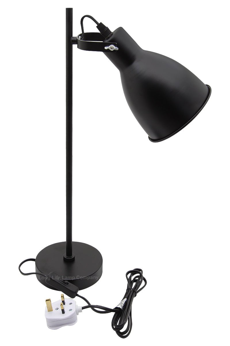 Vintage Metal Table Lamp Vintage Industrial Black Desk Lamp Scone Shade - Energy Light Bulbs - Free delivery on all orders