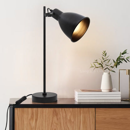 Vintage Metal Table Lamp Vintage Industrial Black Desk Lamp Scone Shade - Energy Light Bulbs - Free delivery on all orders