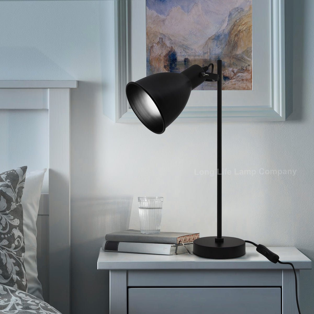 Vintage Metal Table Lamp Vintage Industrial Black Desk Lamp Scone Shade - Energy Light Bulbs - Free delivery on all orders