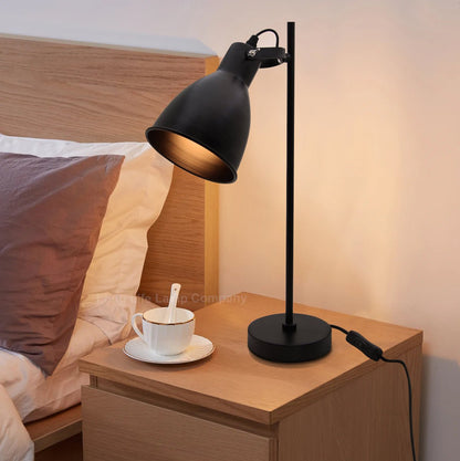 Vintage Metal Table Lamp Vintage Industrial Black Desk Lamp Scone Shade - Energy Light Bulbs - Free delivery on all orders