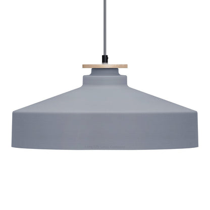 Vintage Retro Grey Metal Ceiling Pendant Light - Energy Light Bulbs - Free delivery on all orders