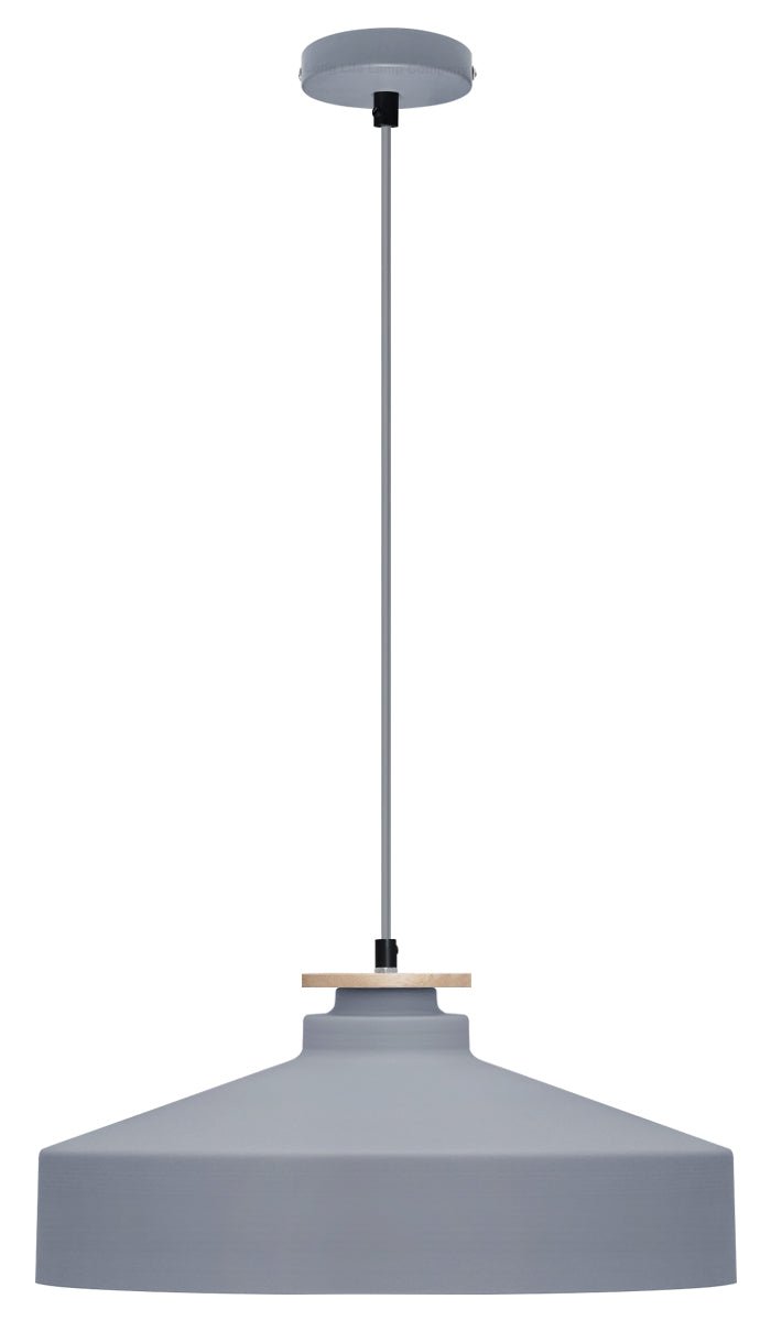 Vintage Retro Grey Metal Ceiling Pendant Light - Energy Light Bulbs - Free delivery on all orders