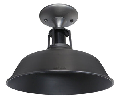 Vintage Retro Industrial Flush Mount Farmhouse Pewter Ceiling Light Shade - Energy Light Bulbs - Free delivery on all orders