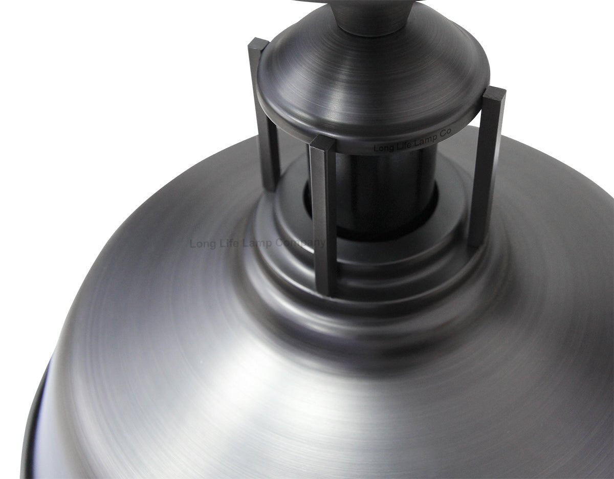 Vintage Retro Industrial Flush Mount Farmhouse Pewter Ceiling Light Shade - Energy Light Bulbs - Free delivery on all orders