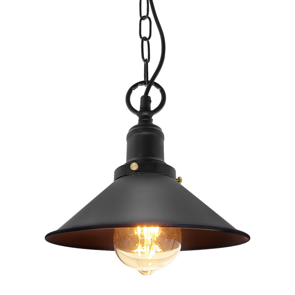 Vintage Retro Industrial Metal Black Scone Shade Pendant Light - Energy Light Bulbs - Free delivery on all orders