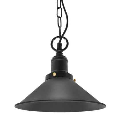 Vintage Retro Industrial Metal Black Scone Shade Pendant Light - Energy Light Bulbs - Free delivery on all orders