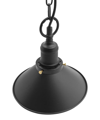 Vintage Retro Industrial Metal Black Scone Shade Pendant Light - Energy Light Bulbs - Free delivery on all orders