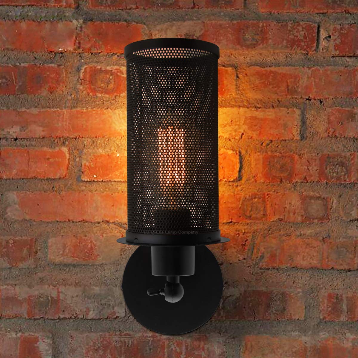 Vintage Scone Wall Light Black Metal Mesh - Energy Light Bulbs - Free delivery on all orders