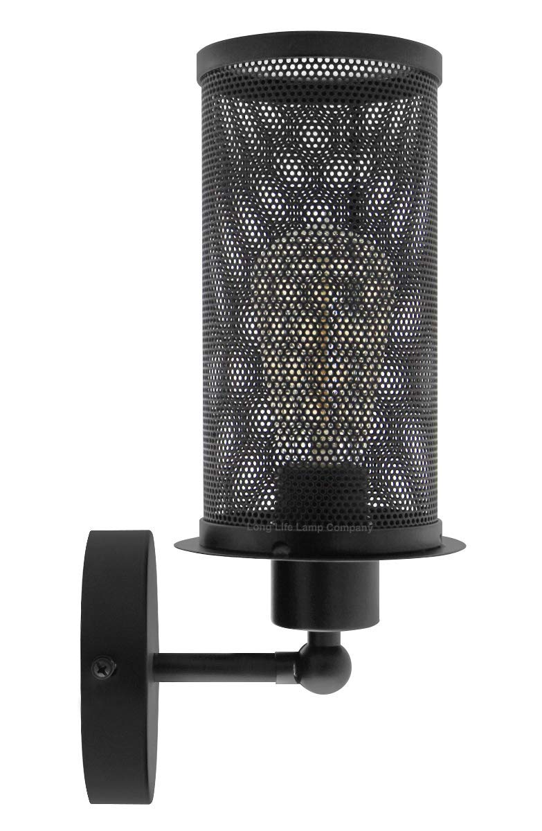 Vintage Scone Wall Light Black Metal Mesh - Energy Light Bulbs - Free delivery on all orders