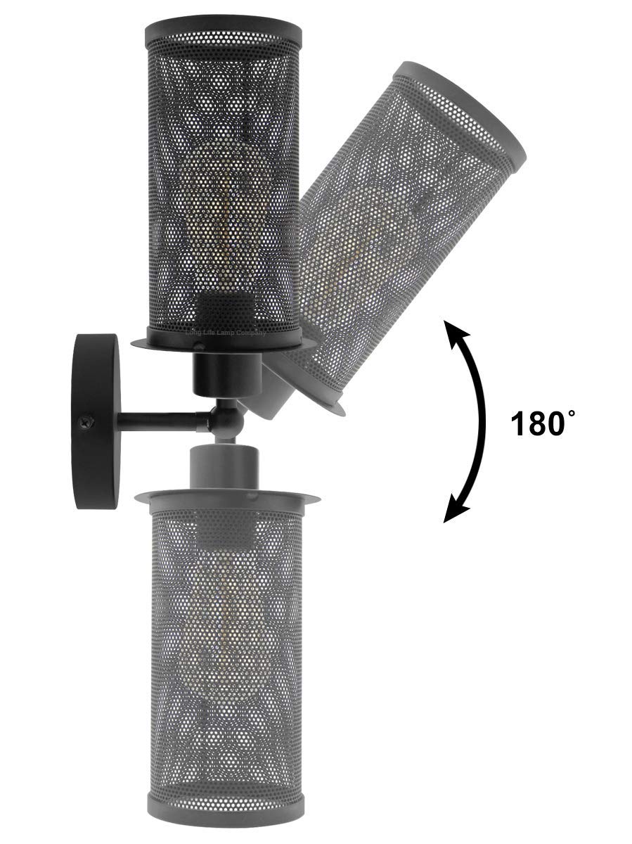Vintage Scone Wall Light Black Metal Mesh - Energy Light Bulbs - Free delivery on all orders