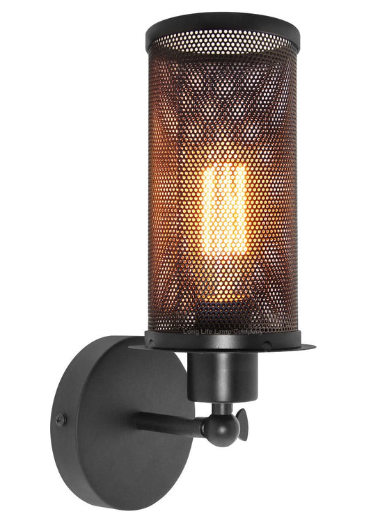 Vintage Scone Wall Light Black Metal Mesh - Energy Light Bulbs - Free delivery on all orders
