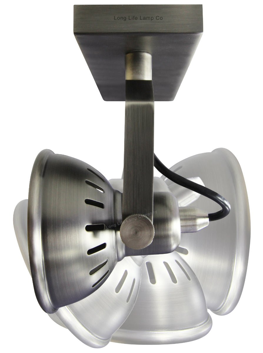 Vintage Twin Ceiling Light Fixture Dark Grey Pewter finish Adjustable Swivel Spot Light Stainless Steel - Energy Light Bulbs - Free delivery on all orders