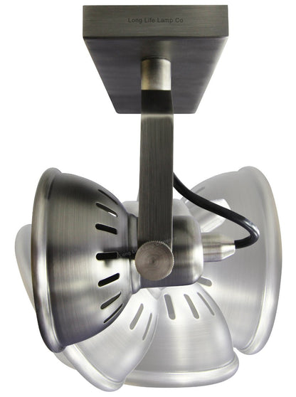 Vintage Twin Ceiling Light Fixture Dark Grey Pewter finish Adjustable Swivel Spot Light Stainless Steel - Energy Light Bulbs - Free delivery on all orders
