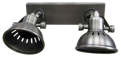 Vintage Twin Wall Light Dark Grey Pewter Finish Adjustable Swivel Spot Wall Light - Energy Light Bulbs - Free delivery on all orders