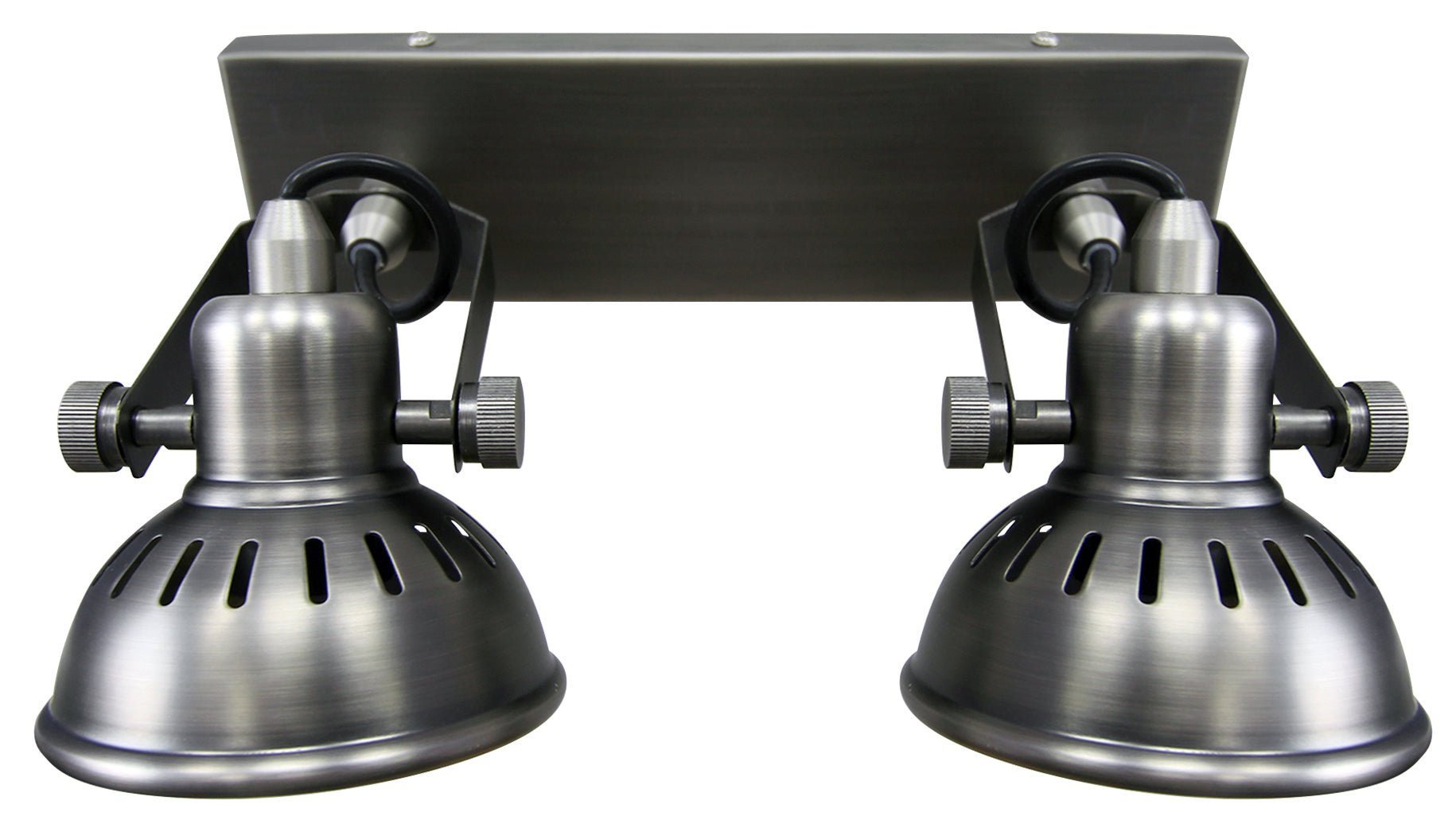 Vintage Twin Wall Light Dark Grey Pewter Finish Adjustable Swivel Spot Wall Light - Energy Light Bulbs - Free delivery on all orders