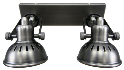 Vintage Twin Wall Light Dark Grey Pewter Finish Adjustable Swivel Spot Wall Light - Energy Light Bulbs - Free delivery on all orders