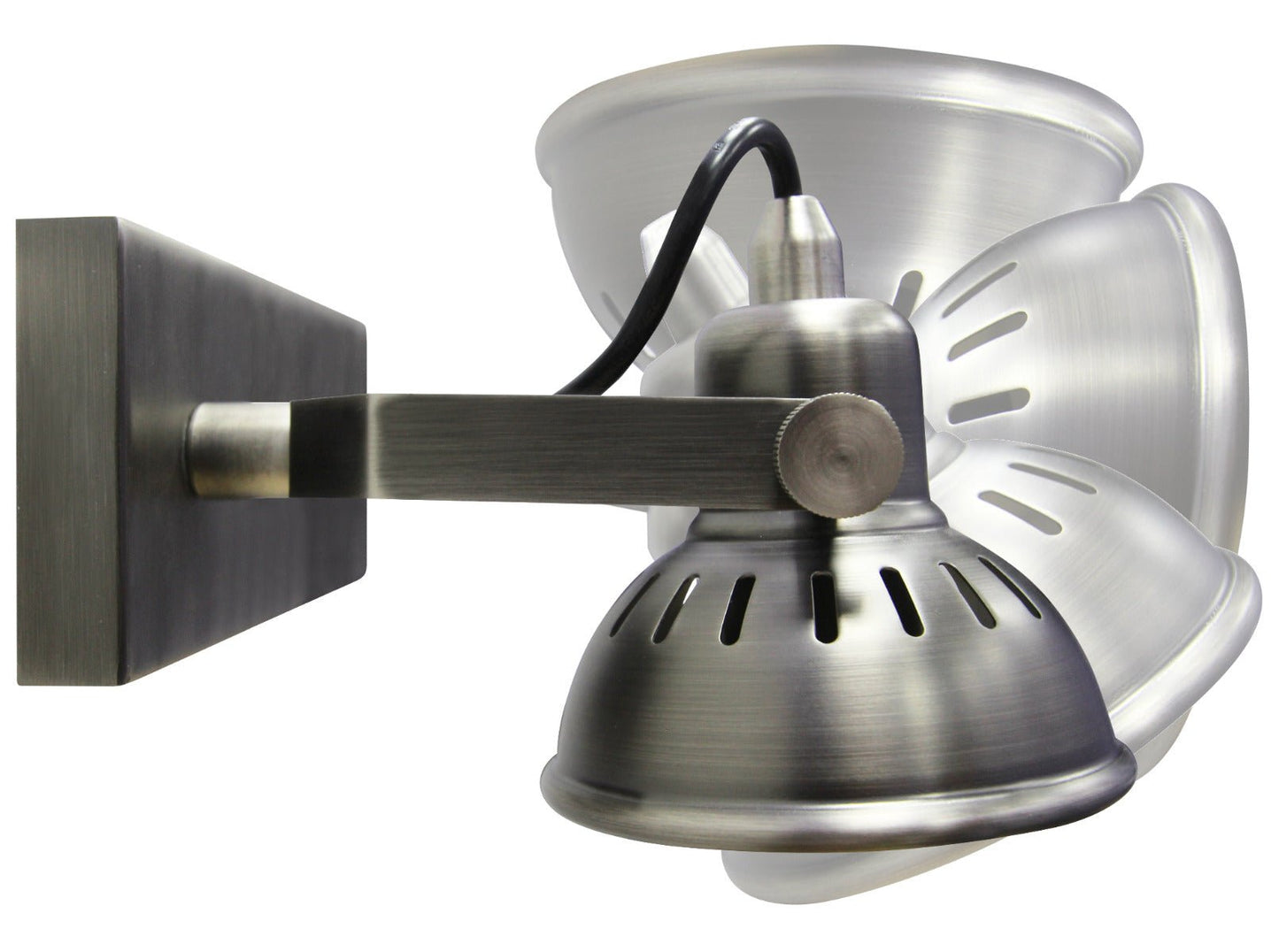 Vintage Twin Wall Light Dark Grey Pewter Finish Adjustable Swivel Spot Wall Light - Energy Light Bulbs - Free delivery on all orders
