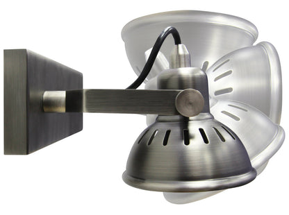 Vintage Twin Wall Light Dark Grey Pewter Finish Adjustable Swivel Spot Wall Light - Energy Light Bulbs - Free delivery on all orders