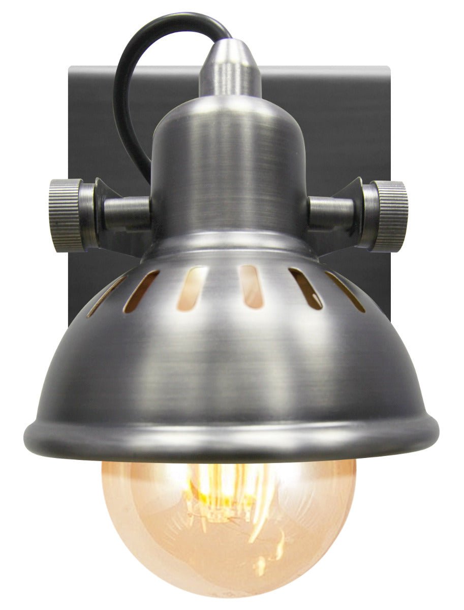 Vintage Wall Light Dark Grey Pewter Finish Adjustable Swivel Spot Wall Light - Energy Light Bulbs - Free delivery on all orders