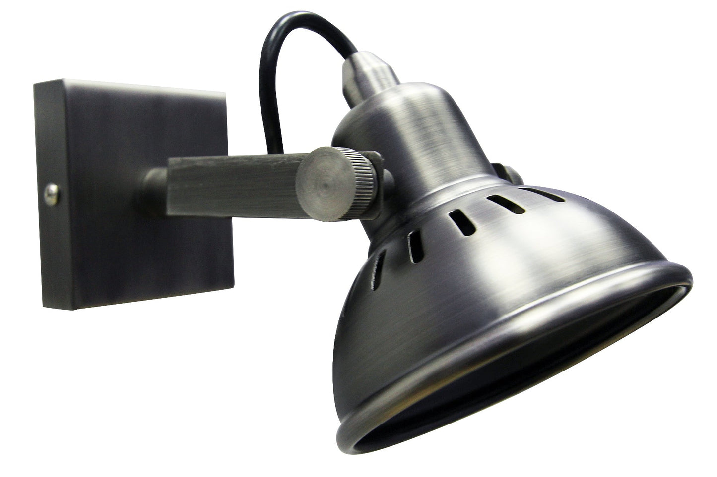 Vintage Wall Light Dark Grey Pewter Finish Adjustable Swivel Spot Wall Light - Energy Light Bulbs - Free delivery on all orders