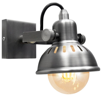 Vintage Wall Light Dark Grey Pewter Finish Adjustable Swivel Spot Wall Light - Energy Light Bulbs - Free delivery on all orders