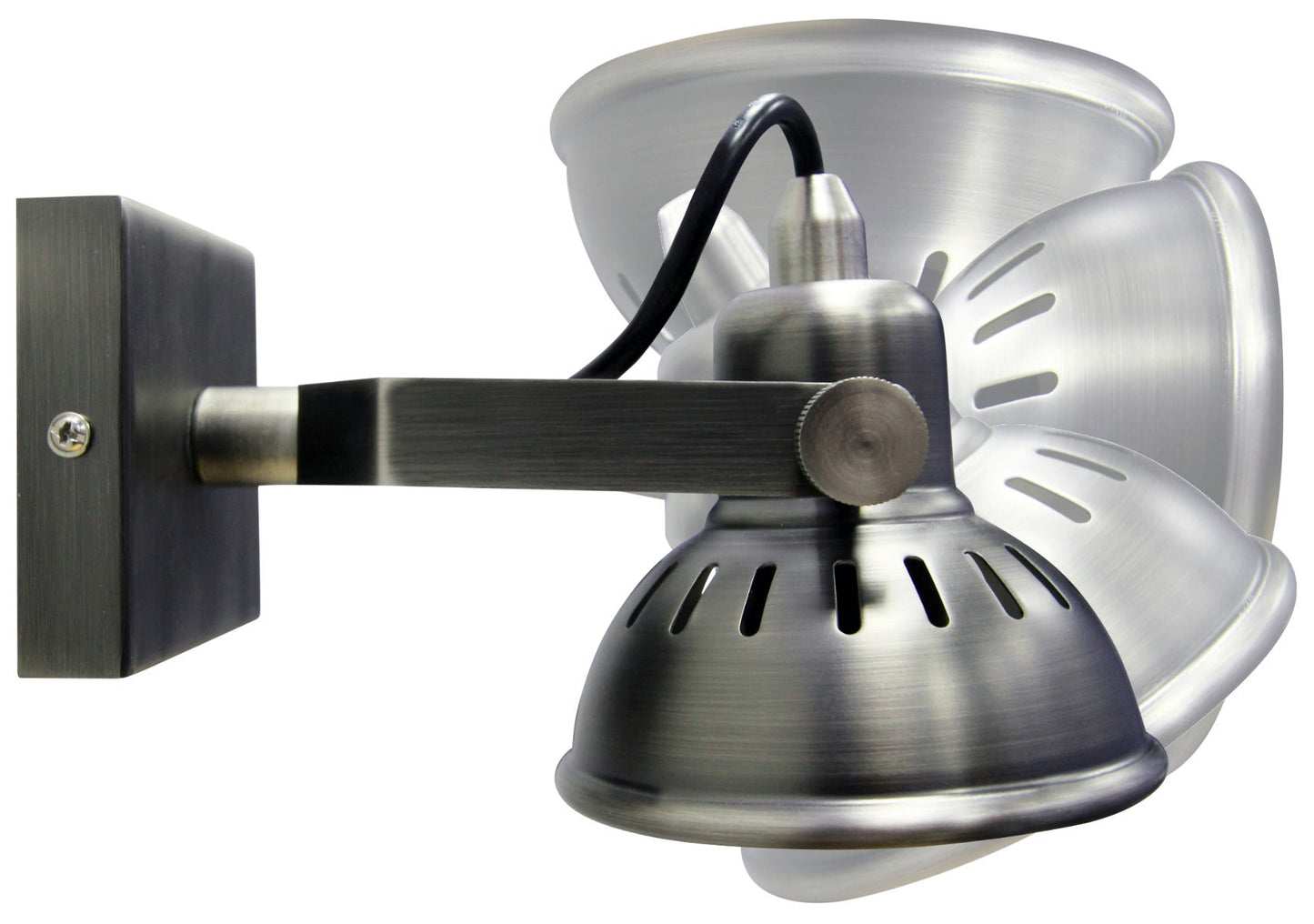 Vintage Wall Light Dark Grey Pewter Finish Adjustable Swivel Spot Wall Light - Energy Light Bulbs - Free delivery on all orders