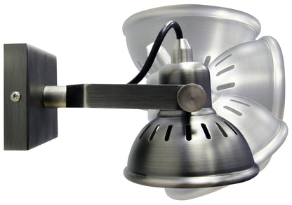 Vintage Wall Light Dark Grey Pewter Finish Adjustable Swivel Spot Wall Light - Energy Light Bulbs - Free delivery on all orders