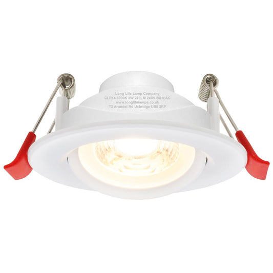 Warm White 3w LED Recessed Ceiling Downlight Adjustable - Energy Light Bulbs - Free delivery on all orders