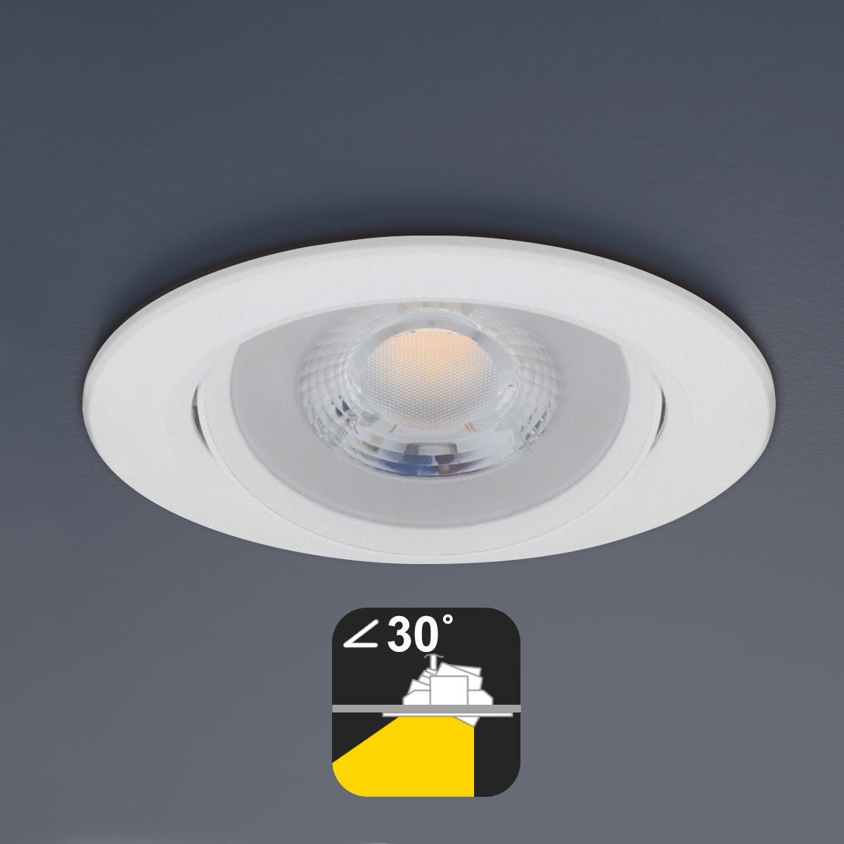 Warm White 5w LED Recessed Ceiling Downlight Adjustable - Energy Light Bulbs - Free delivery on all orders