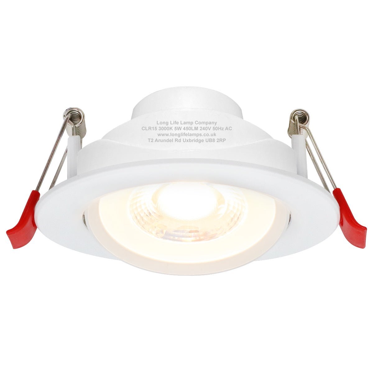 Warm White 5w LED Recessed Ceiling Downlight Adjustable - Energy Light Bulbs - Free delivery on all orders