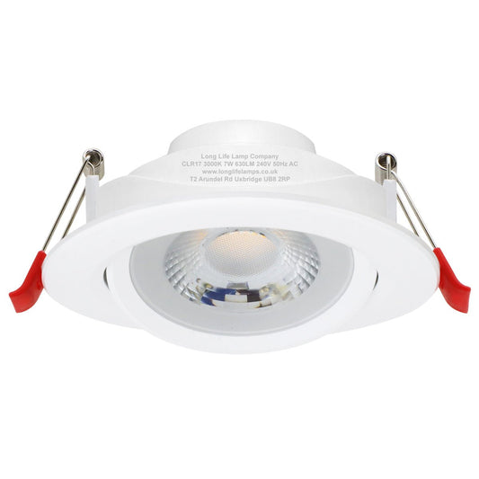 Warm White 7w LED Recessed Ceiling Downlight Adjustable - Energy Light Bulbs - Free delivery on all orders