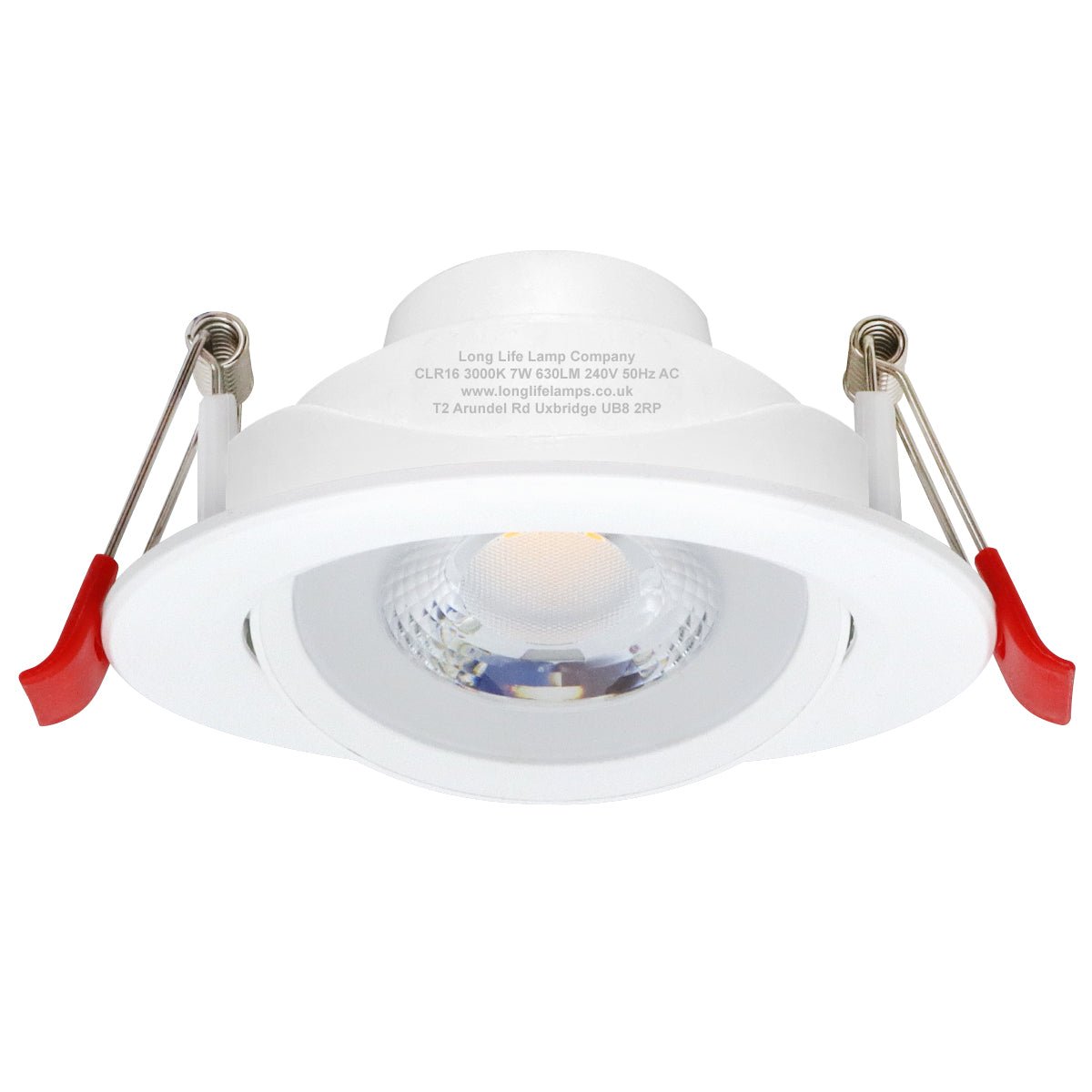 Warm White 7w LED Recessed Ceiling Downlight Adjustable - Energy Light Bulbs - Free delivery on all orders
