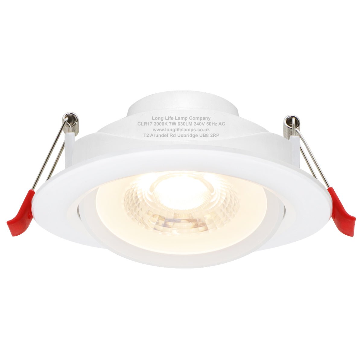 Warm White 7w LED Recessed Ceiling Downlight Adjustable - Energy Light Bulbs - Free delivery on all orders