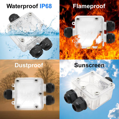 Waterproof IP68 Electrical 3 Way Junction Box - Energy Light Bulbs - Free delivery on all orders