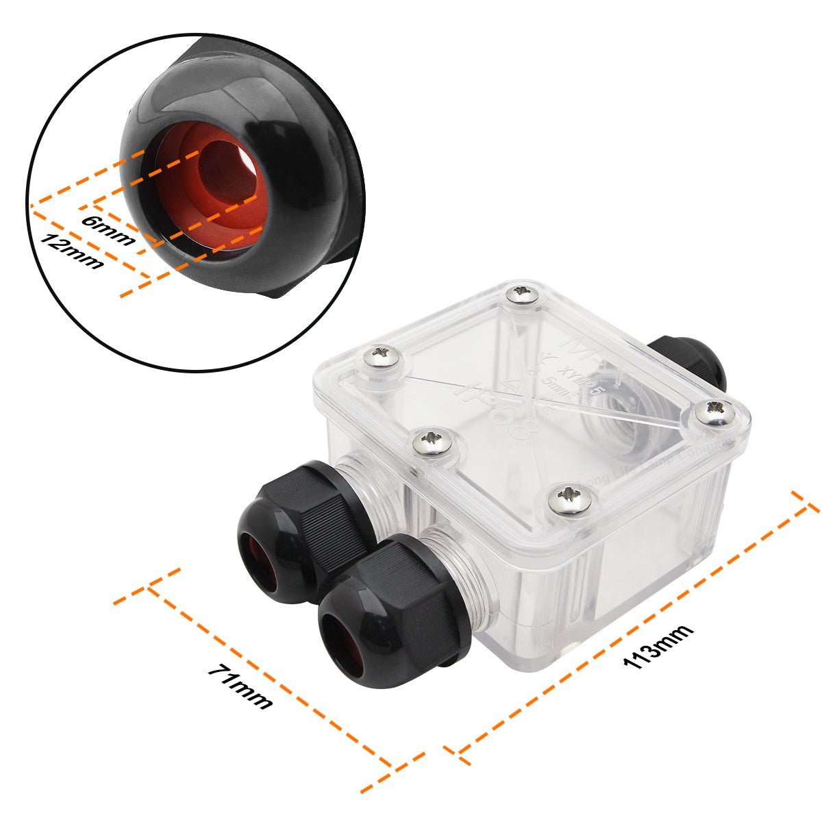 Waterproof IP68 Electrical 3 Way Junction Box - Energy Light Bulbs - Free delivery on all orders
