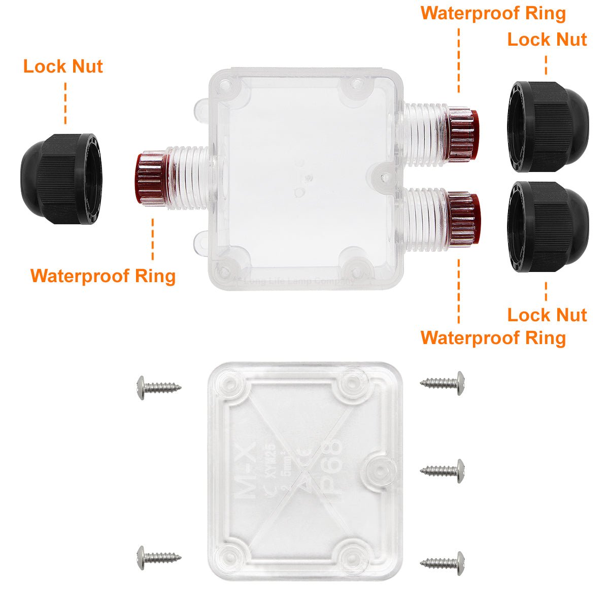 Waterproof IP68 Electrical 3 Way Junction Box - Energy Light Bulbs - Free delivery on all orders