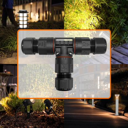 Waterproof IP68 Tee Quick Connector 3P Terminal QCT1 - Free delivery on all orders