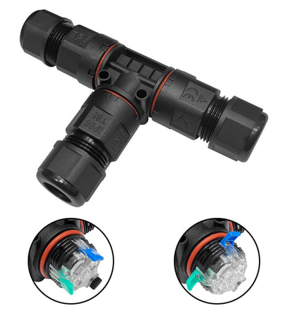 Waterproof IP68 Tee Quick Connector 3P Terminal QCT1 - Free delivery on all orders