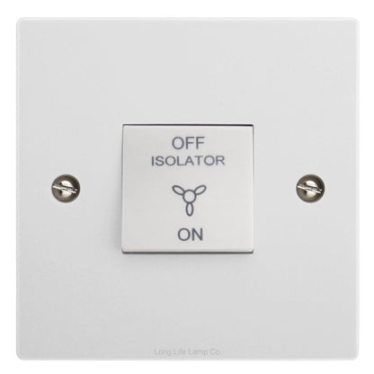 White Fan Isolator Switch 10A 3 Pole A311 - Energy Light Bulbs - Free delivery on all orders