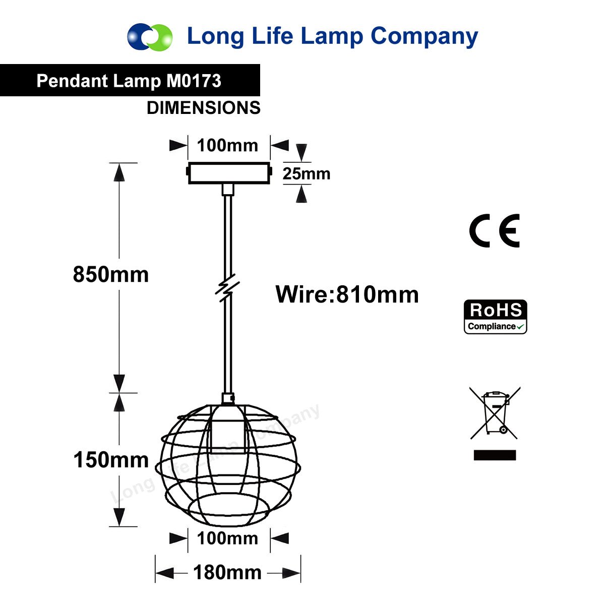 Wire Cage Globe Black Metal Pendant Light - Energy Light Bulbs - Free delivery on all orders