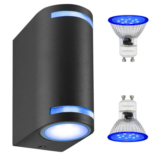 Ww, Cw, Blue Black Outdoor Wall Light - Energy Light Bulbs - Free delivery on all orders