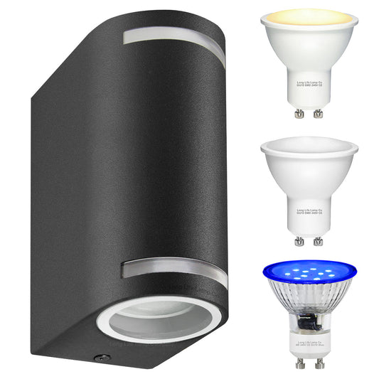 Ww, Cw, Blue Black Outdoor Wall Light - Energy Light Bulbs - Free delivery on all orders